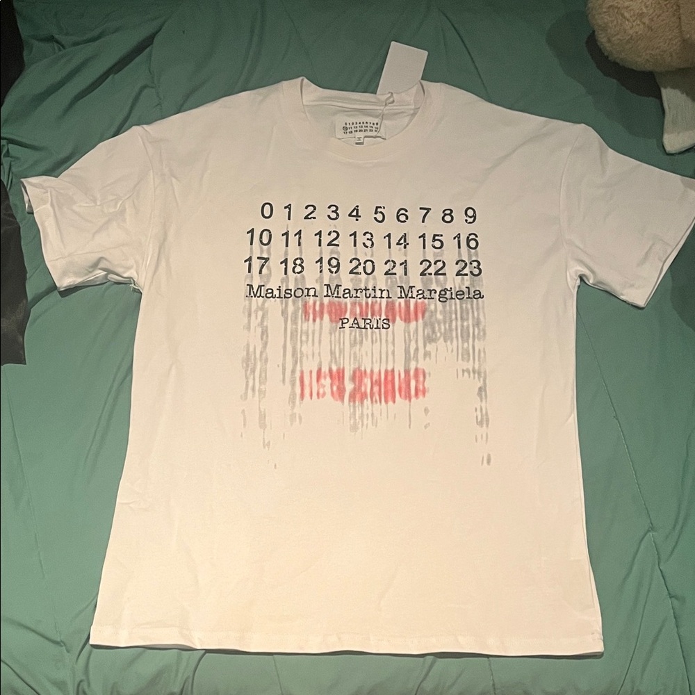 Maison Martin Margiela Paris White graphic Tee